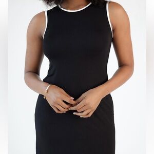 Klassy Network Black Midi dress with White Trim